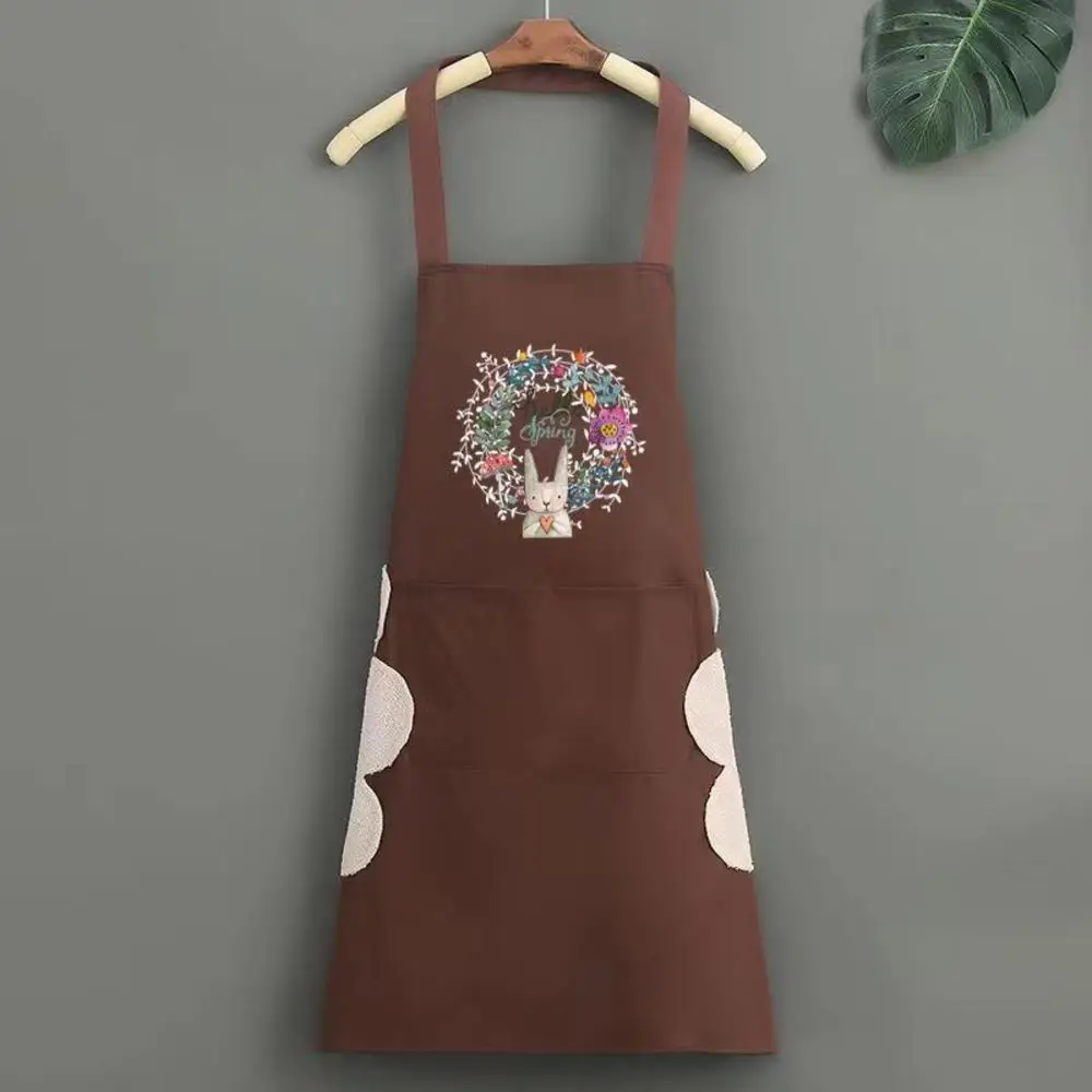 Apron Women\'S Kitchen Waterproof And Oil-Proof Household Can Wipe Hands Cute Fashion New Cooking Work Kitchen Accessories