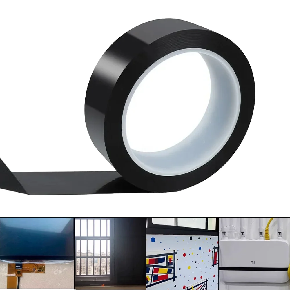 Black blackout tape, waterproof self-adhesive blackout tape, fully blackout high-temperature tape, no residue, 2 pieces