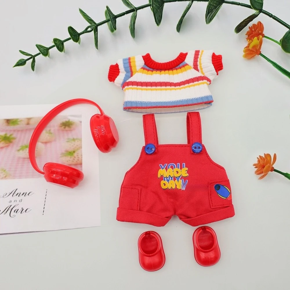 For 15-17 cm Labubu Doll Clothes Ropa Labubu V1 V2 V3 Labubu Strap Pants Set Cute Dress Up Toy For Labubu Cloth Accessories