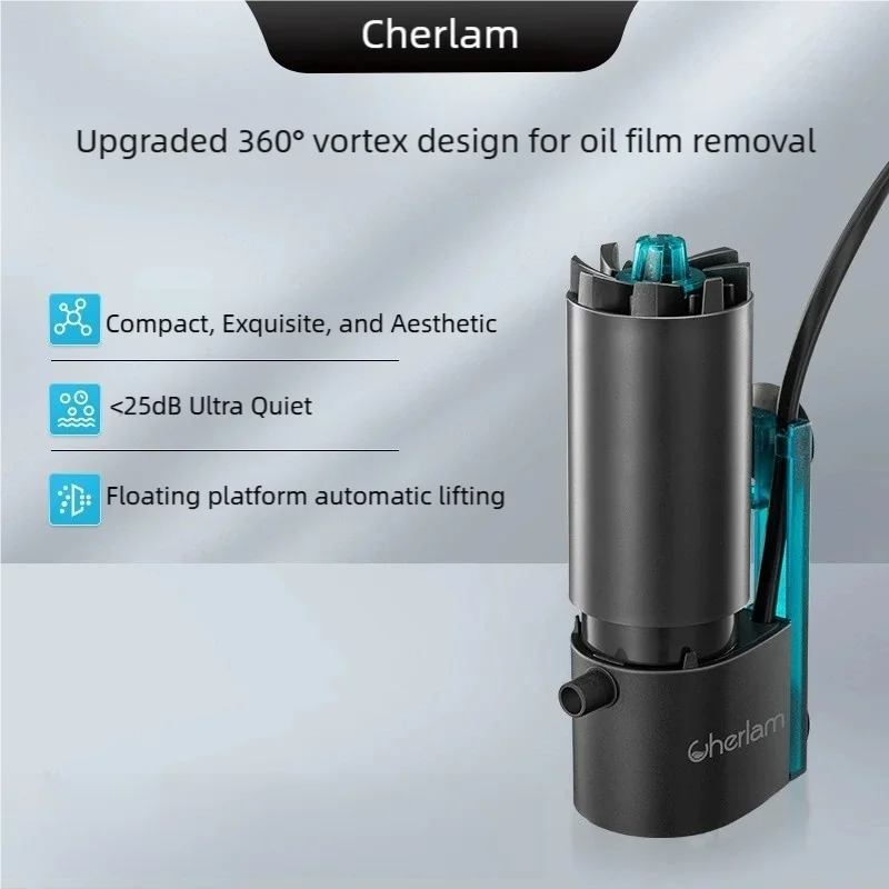 

3w Fish tank oil film removal filter, aquarium water surface oil film processor, 3-in-1 aeration silent circulation filter