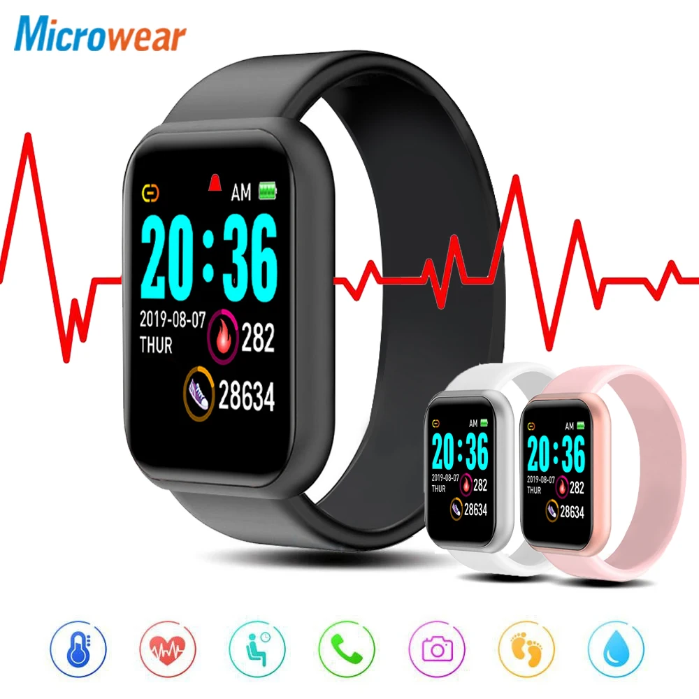 Pulseira inteligente relógios inteligentes das mulheres dos homens presentes esportes azul dente banda freqüência cardíaca pressão arterial rastreador de fitness para android ios