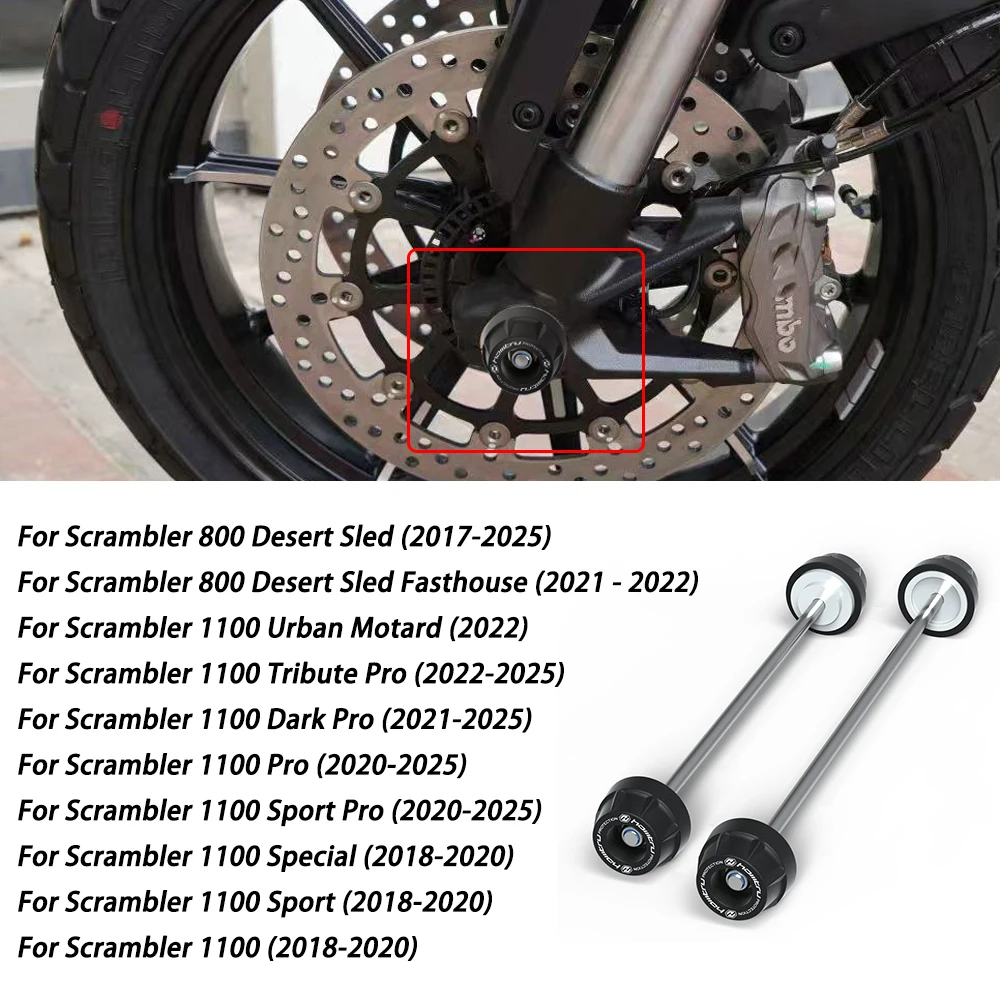 Hinterer Vorderachs-Gabel-Crash-Slider für Ducati Scrambler 800 1100 Sport Pro Motorrad-Radschutz