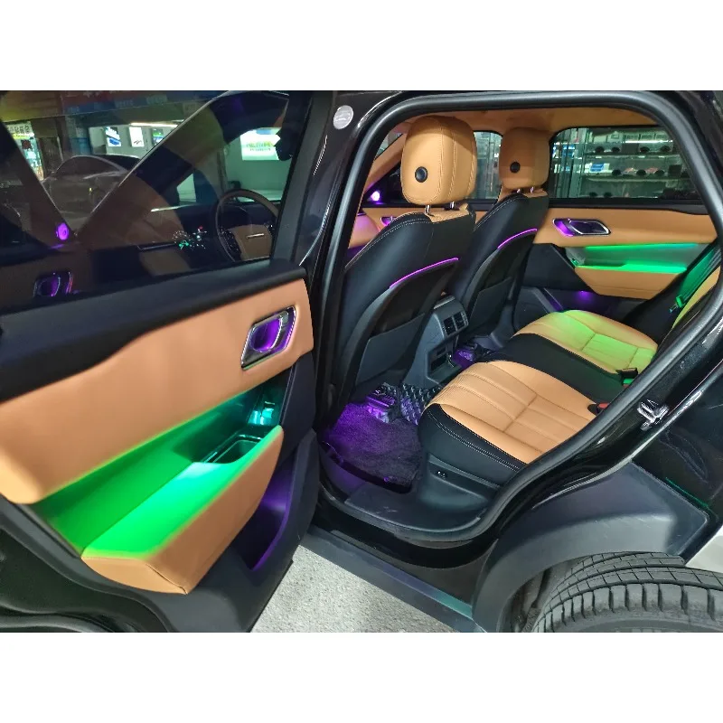 64 Color RGB Screen Control Atmosphere Light Kit 2017-2024 Car Interior Trim Modification Decor Parts