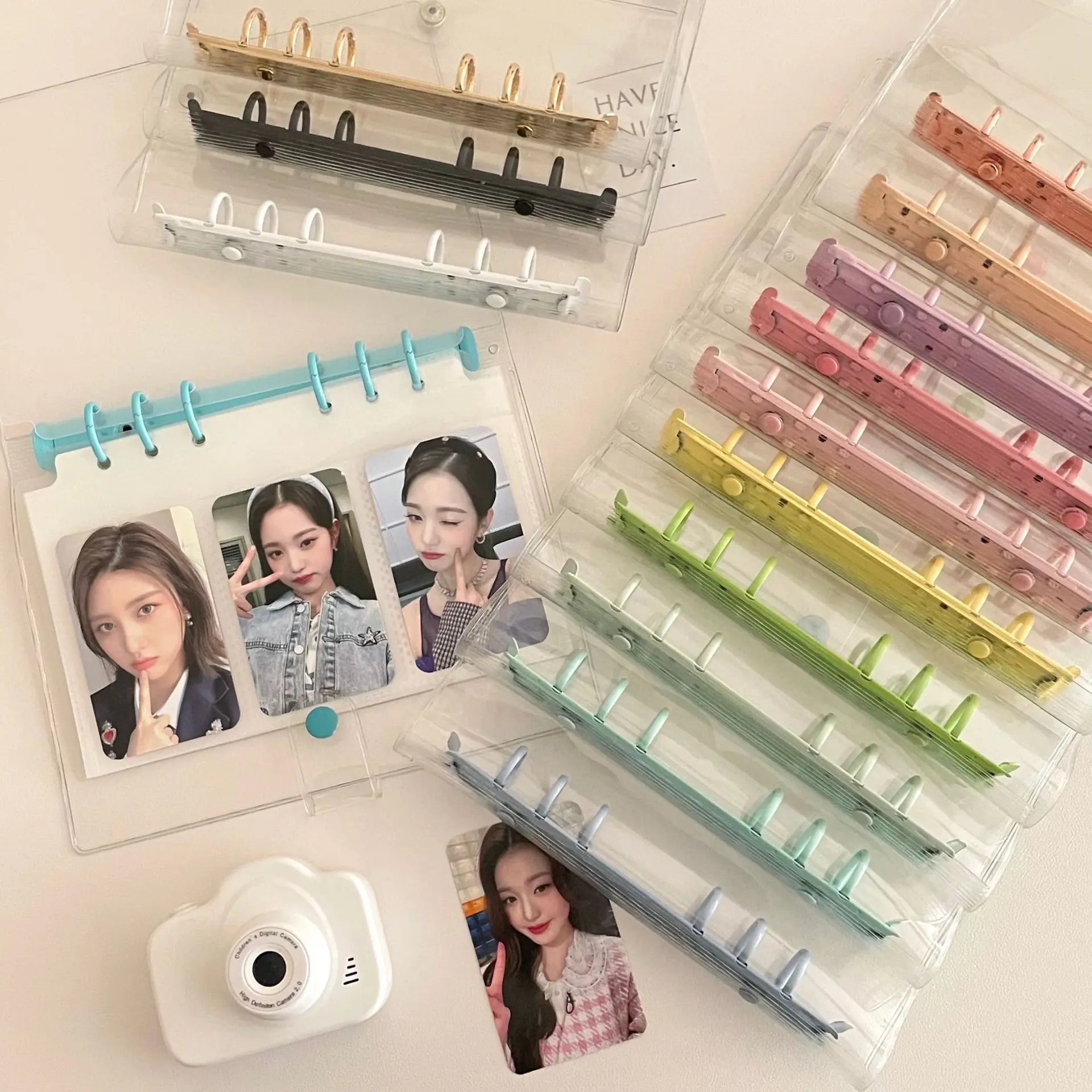 A6 Add Wide  Transparent PVC Loose-Leaf Case Color Clip Loose-Leaf Book 3 \