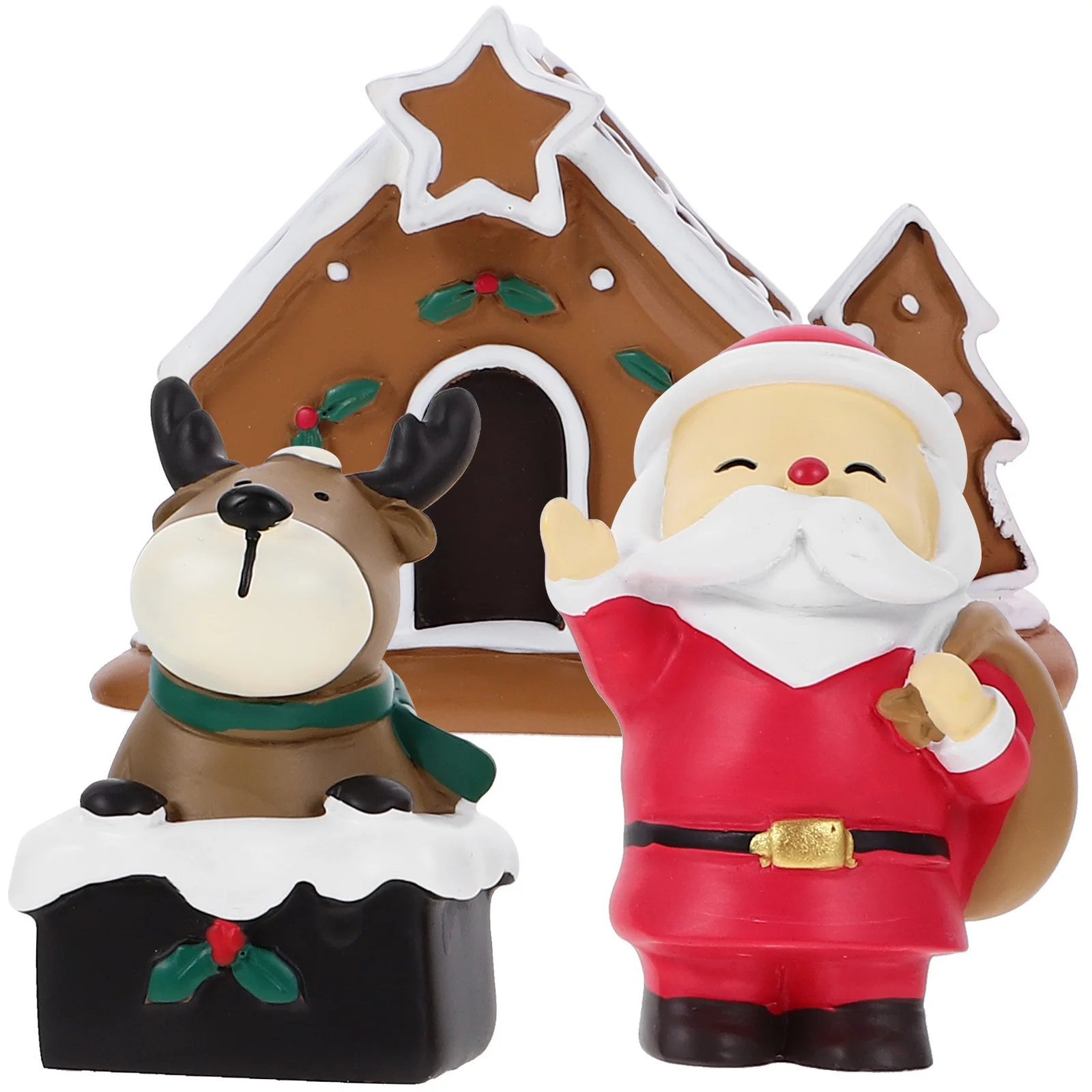 

3Pcs Xmas Resin Miniatures Micro Landscape Christmas Decorations for Home Table Decor DIY Crafts Christmas Miniatures