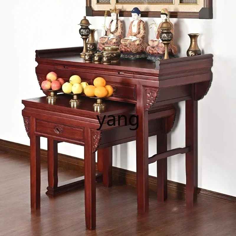 LHM   solid wood table household economical simple small Buddha table