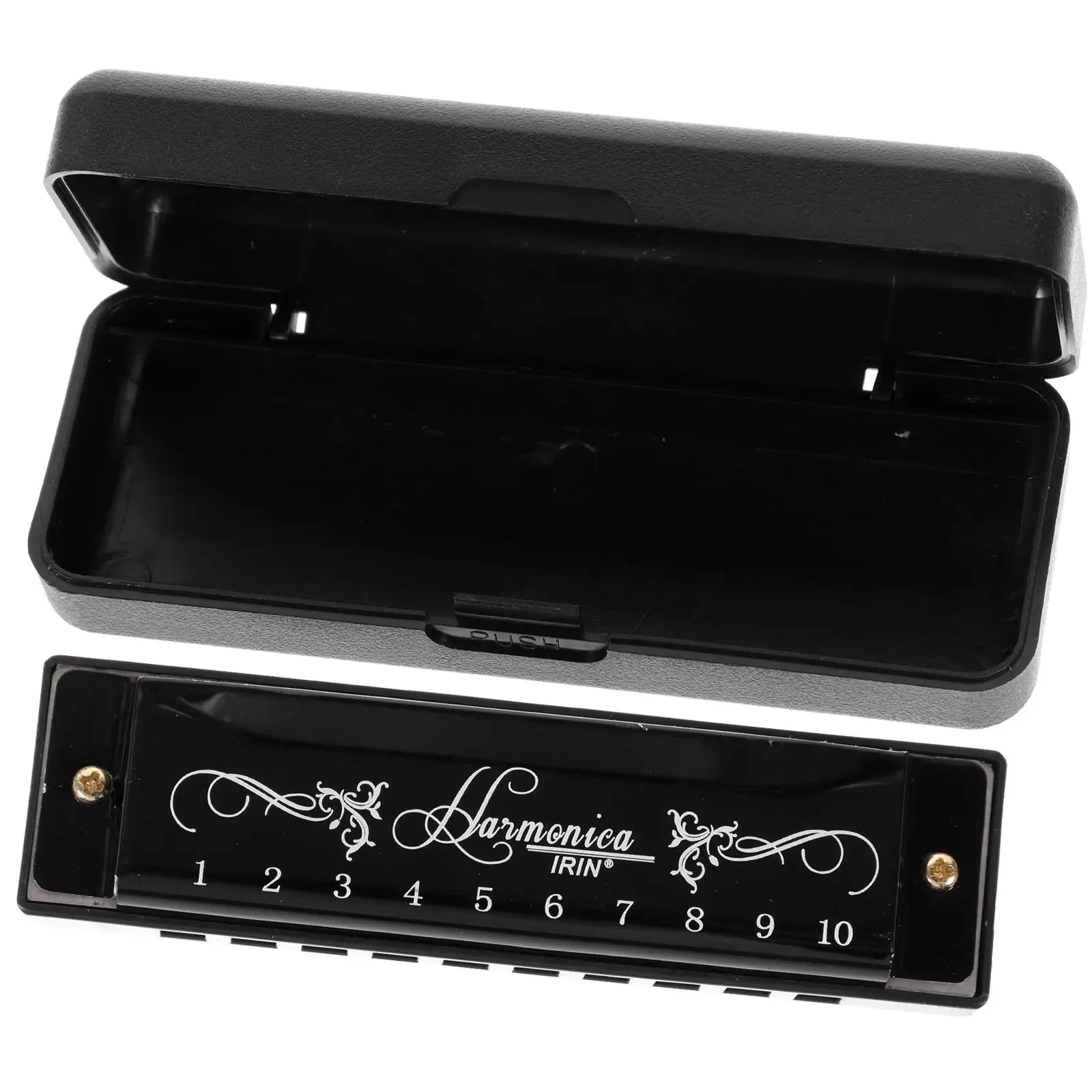 

10 Holes 20 Tones Durable Portable Harmonica Musical Instrument Mouth Harmonica For Kids Adults C Plaything Black