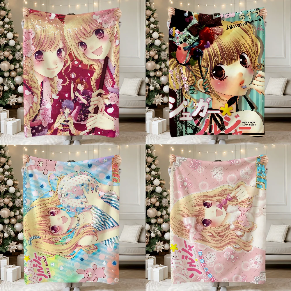 Classic Anime Manga Cute Y2k Sugar Soldier Soft Warm Plush Blanket Dorm Sofa Living Room Pet Hogar Bedroom Gift Nap Home Flannel