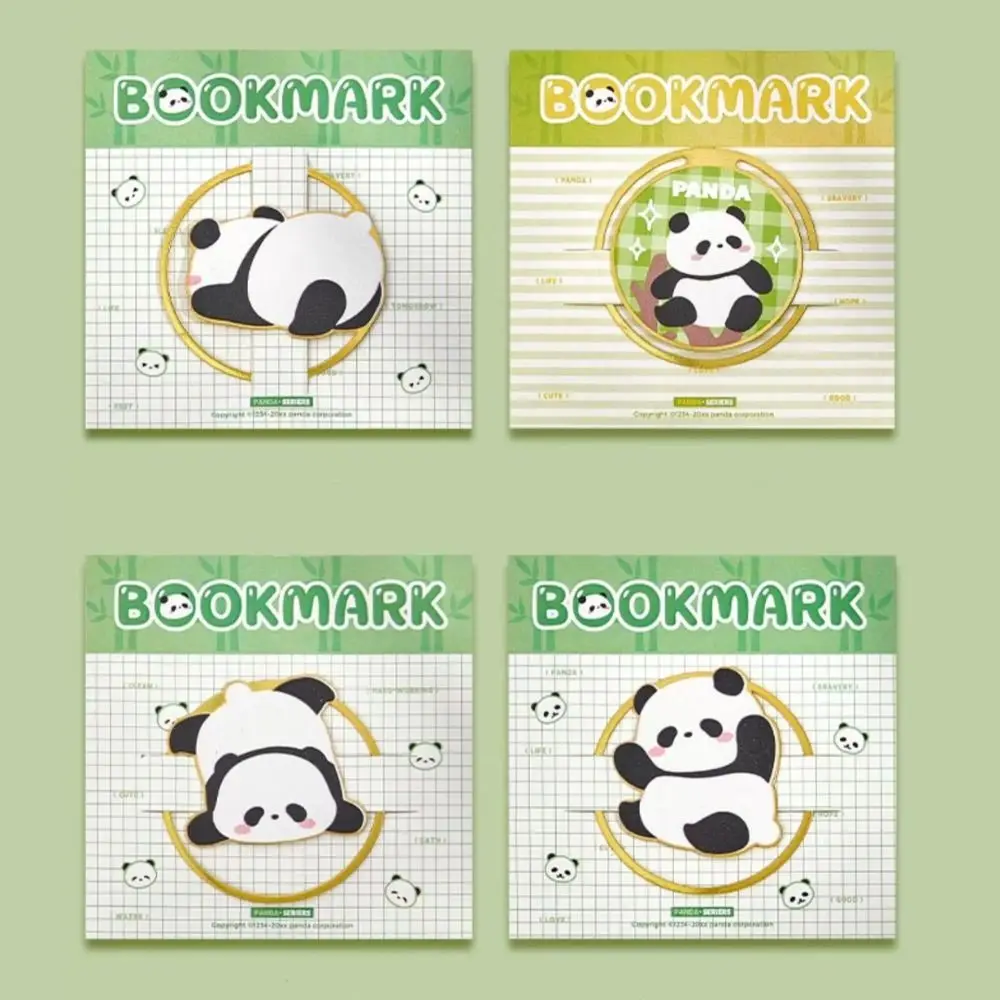 4Pcs Learn Supplies Kawaii Panda Brass Bookmark Classical Creative Chinese Style Bookmark Cute Metal Bookmark School