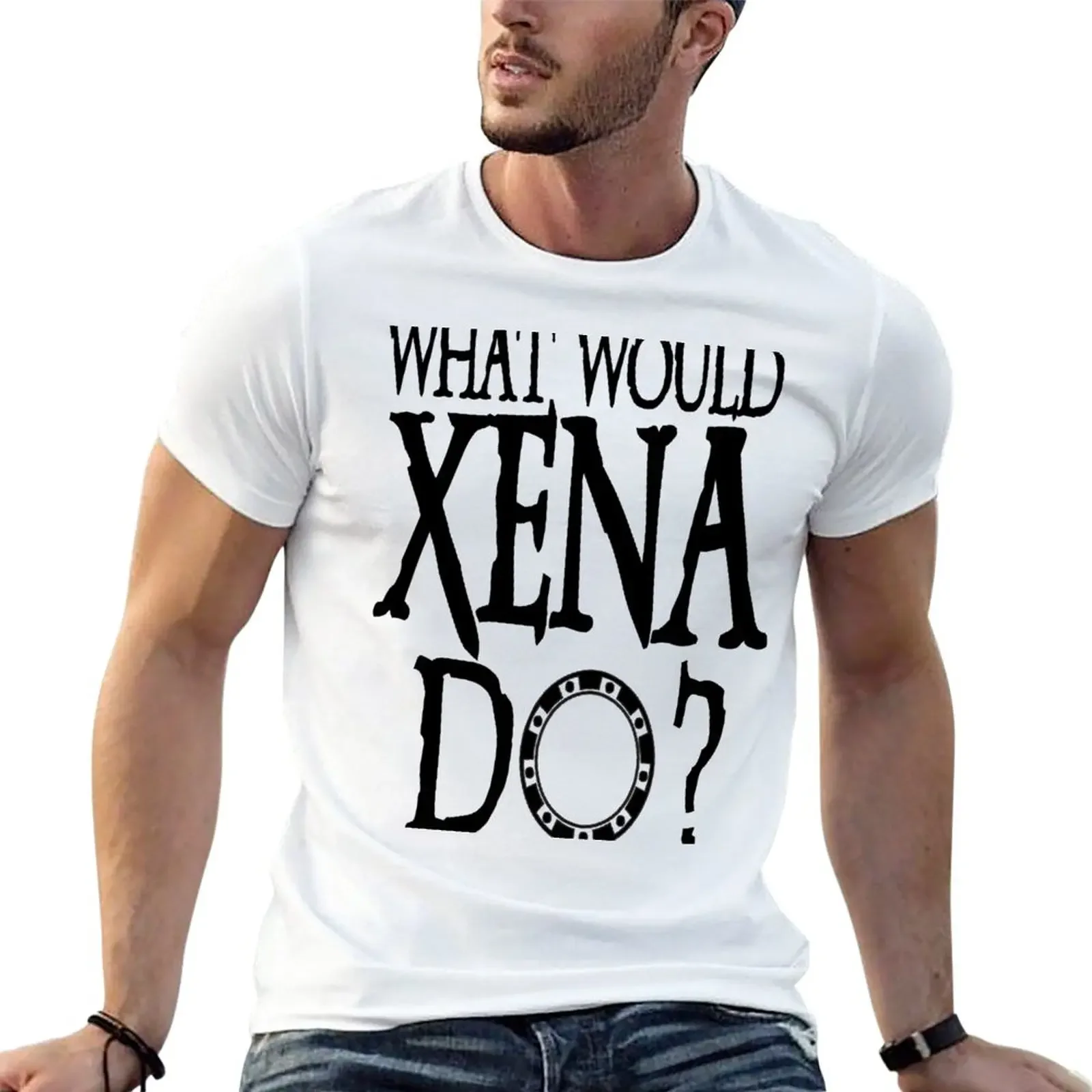 

WHAT WOULD XENA Do Xena Warrior Princess Dark Chakram Gabrielle Version 2 T-Shirt boys whites t shirts for men cotton