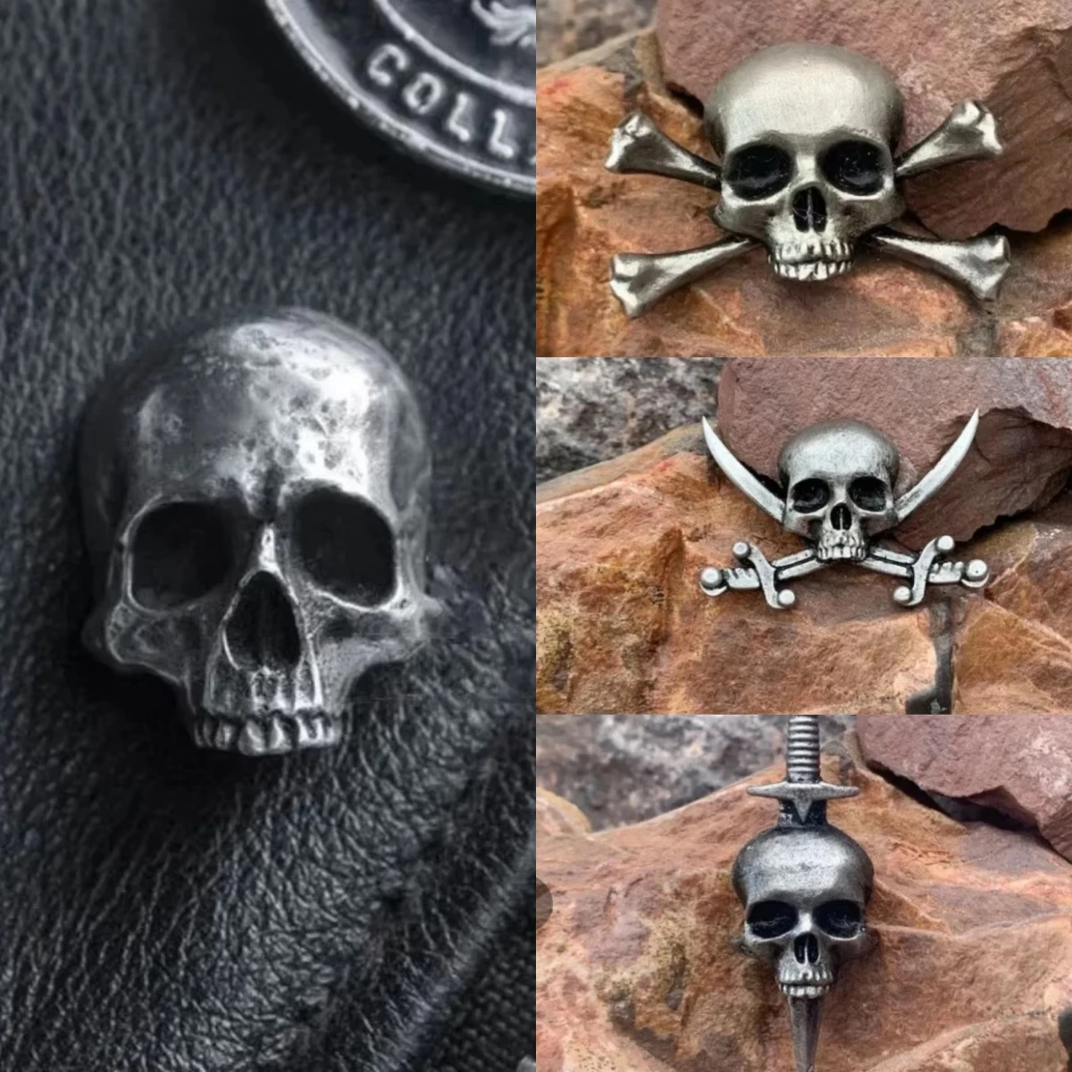 Halloween Skull Pin Punk Skeleton Badge Gothic Brooch for Jewelry Accessory Gifts Wholesale