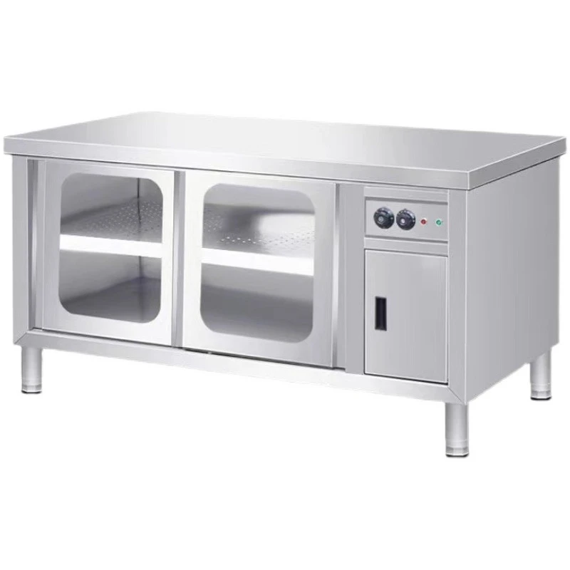 

Commercial integrated hot air circulation disinfection workbench, canteen kitchen restaurant stainless steel workbench