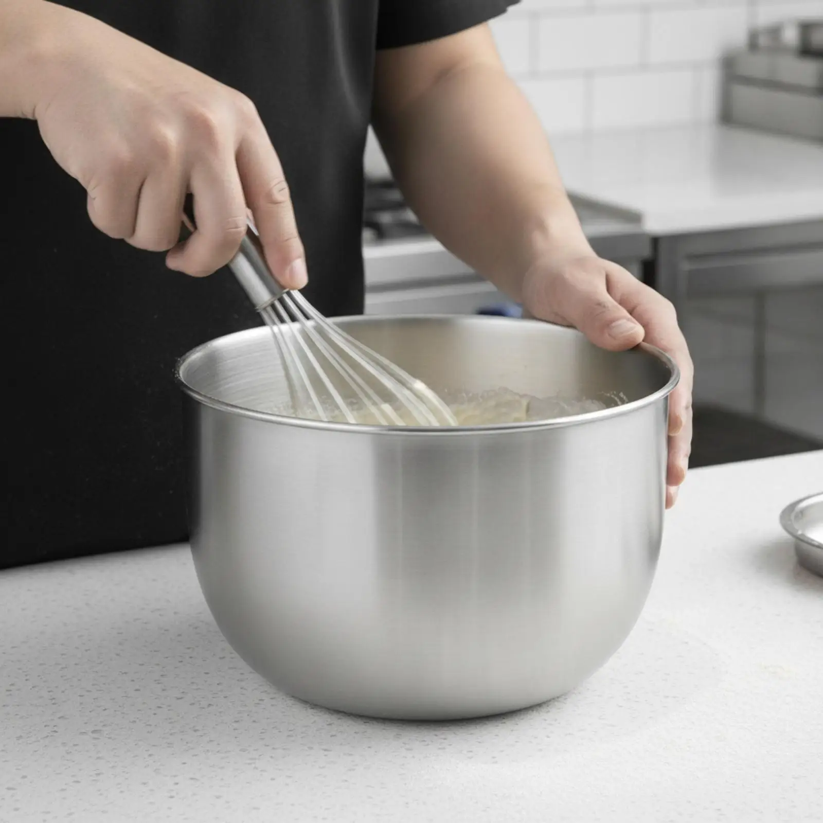 Heavy Duty Stainless Steel Mixing Bowl 5L Kitchen Prep Bowl for Whipping Beating Dough with Rolled Rim Edge