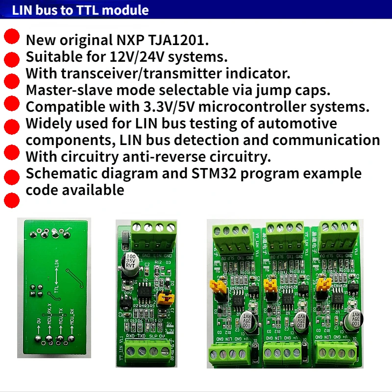 LIN bus TJA1021 module communication to TTL