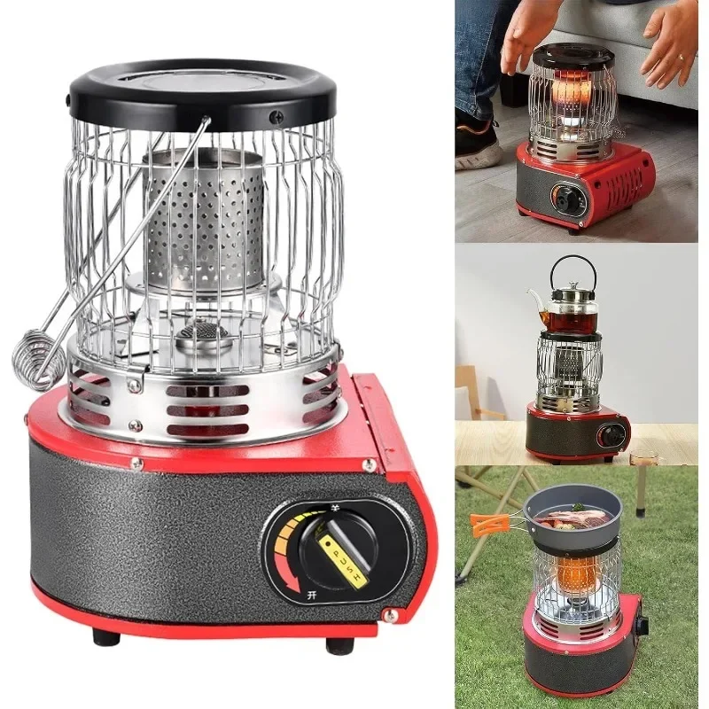 

Winter Camping Gas Stove Outdoor Portable Heater Burner Handle Adjustable Flame Heating Oven Burner for Survival Cooking Tent