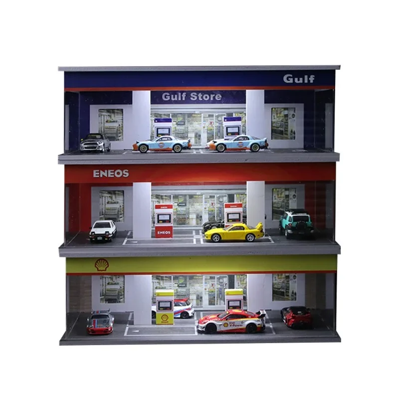 Simple gas station assembly exhibition hall scene