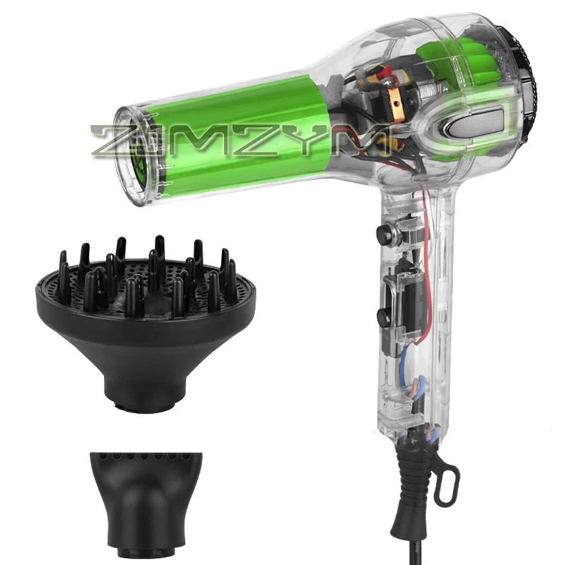 High-powered Household Hair Dryer Hair Salon Professional Constant Temperature Hot And Cold Strong Wind Blower with 2 Nozzle