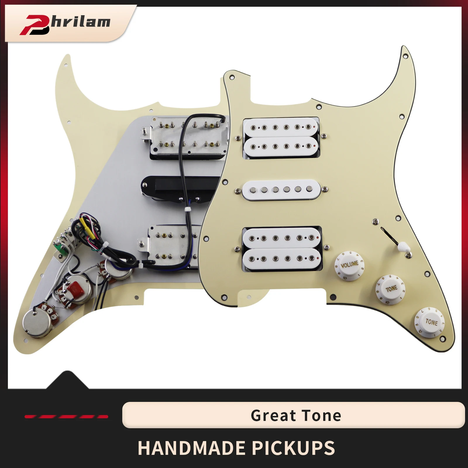 Ceramics Electric Guitar Loaded Prewired Pickup Pickguard HSH, Multiple Colors to Choose From