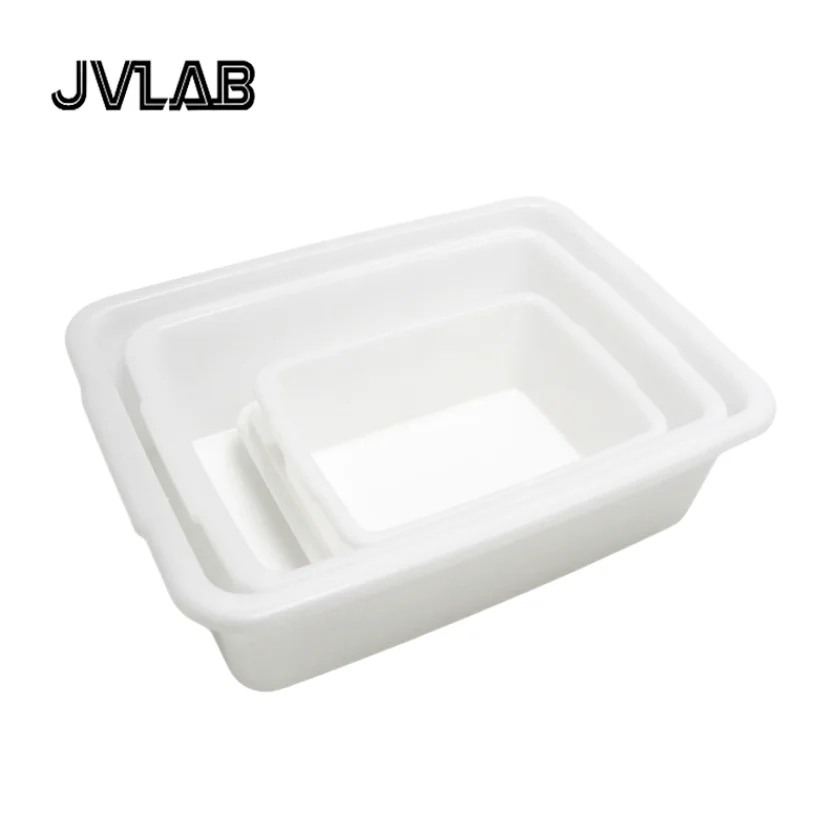 Bandeja de botella de reactivo de plástico blanco 4 en 1, organizador de fregadero de laboratorio, caja de almacenamiento de experimentos científicos, equipo de enseñanza para laboratorio de 4 tamaños