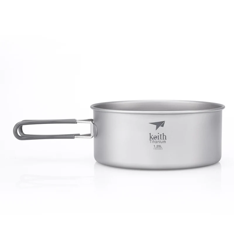 Imagem -03 - Keith Titanium Outdoor Bowls Pot And Pan Cook Grupo Caminhadas e Camping 2.05 l Ti6017 Pcs