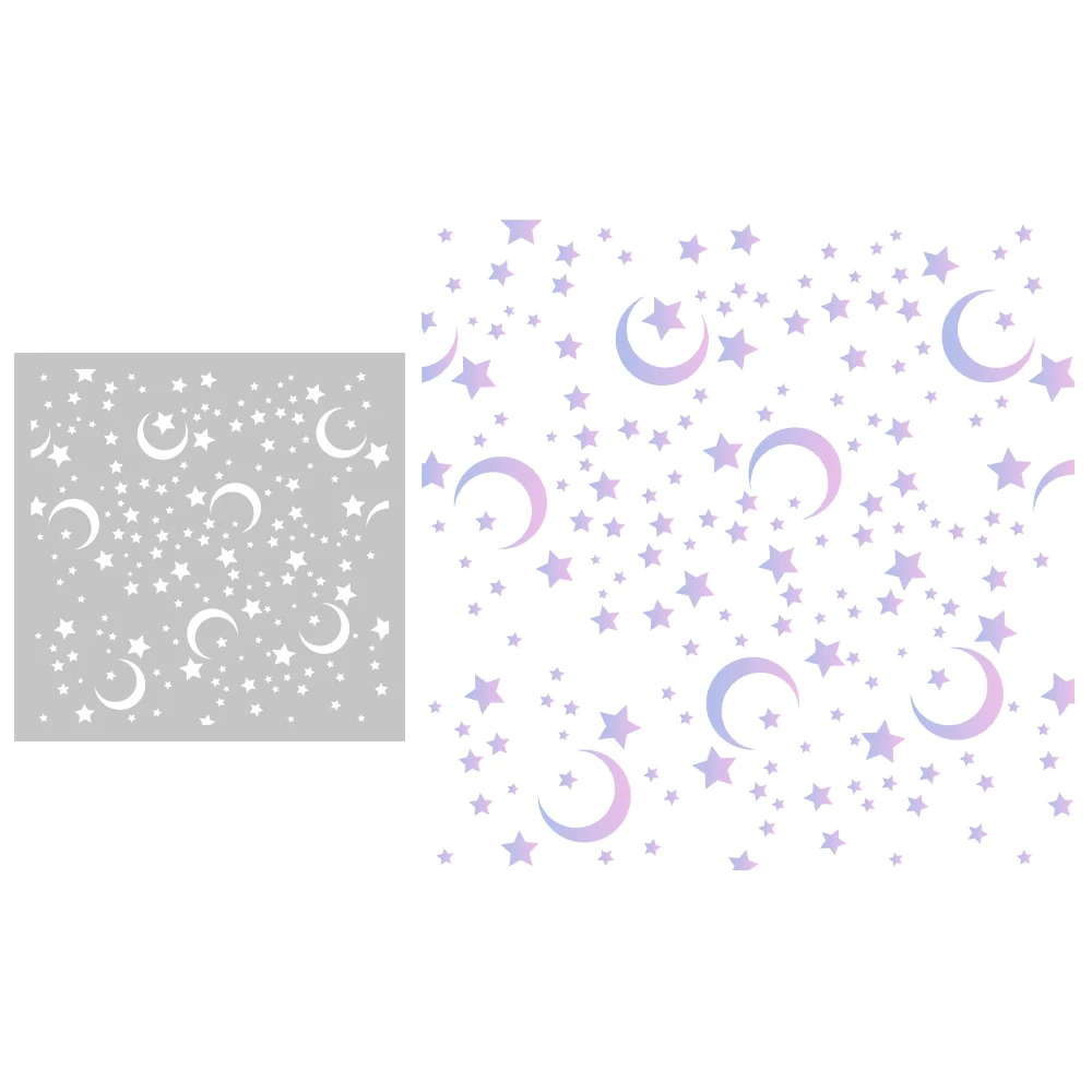 

MangoCraft 1PC Night Moon Sky Universal Plastic Stencils Decor DIY Scrapbooking Supplies Stencil For Cards Albums Background