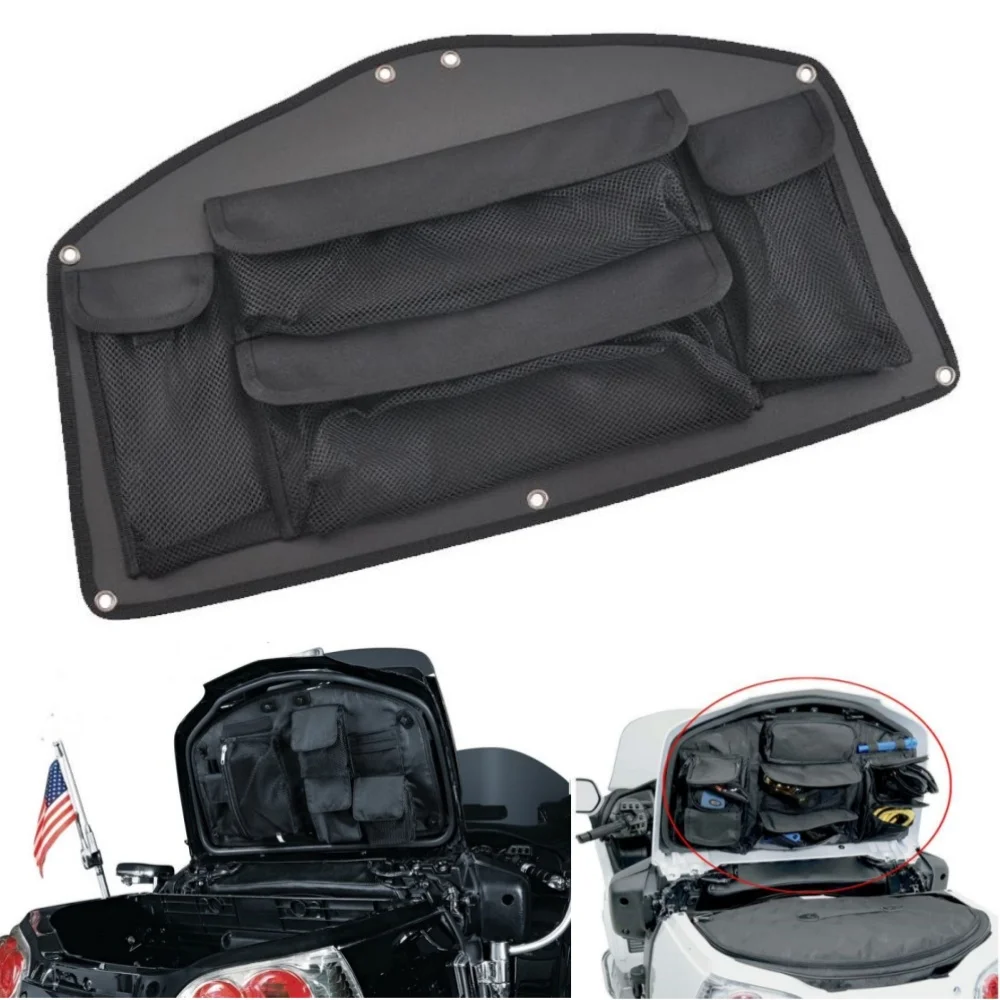 Per Honda Gold Wing GoldWing GL1800 2001-2017 Borsa per organizer per coperchio bagagliaio per moto Borsa per attrezzi Rete per bagagli interna 4 tasche rimovibili