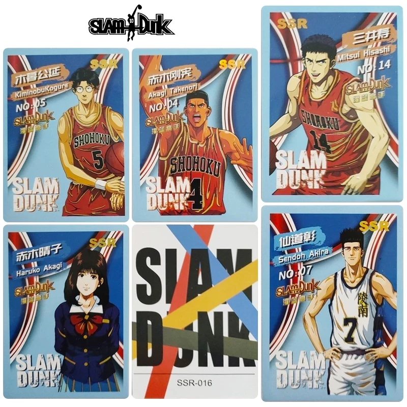 

SLAM DUNK UR SSR series Collection card Anime characters Akagi Takenori Rukawa Kaede Bronzing flash card Christmas gift toys