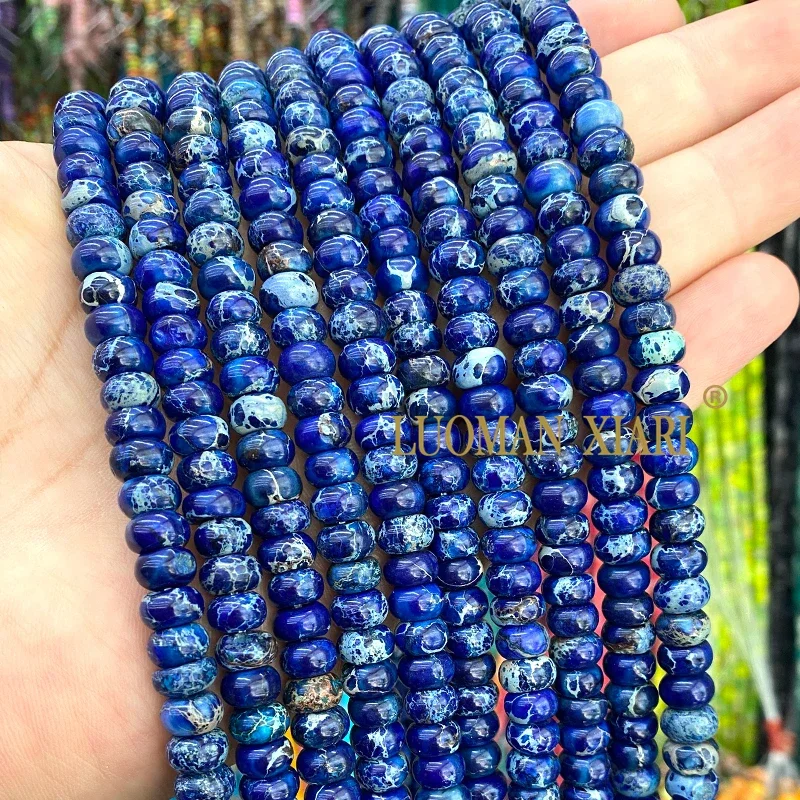 5x8MM Abacus Natuursteen Zeesediment Jasper Rondelle Losse Spacer Kralen voor Sieraden Maken DIY Armband bedels Accessoires
