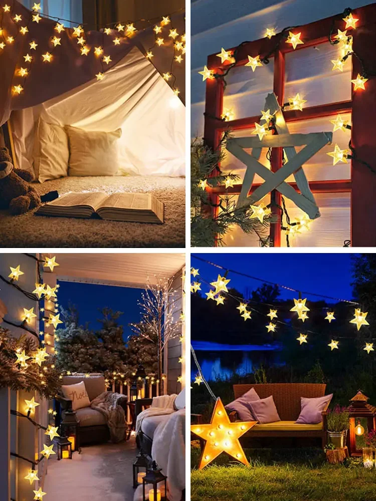 Solar outdoor waterproof star light ambient lights camping tent decorative Light small colorful Lights