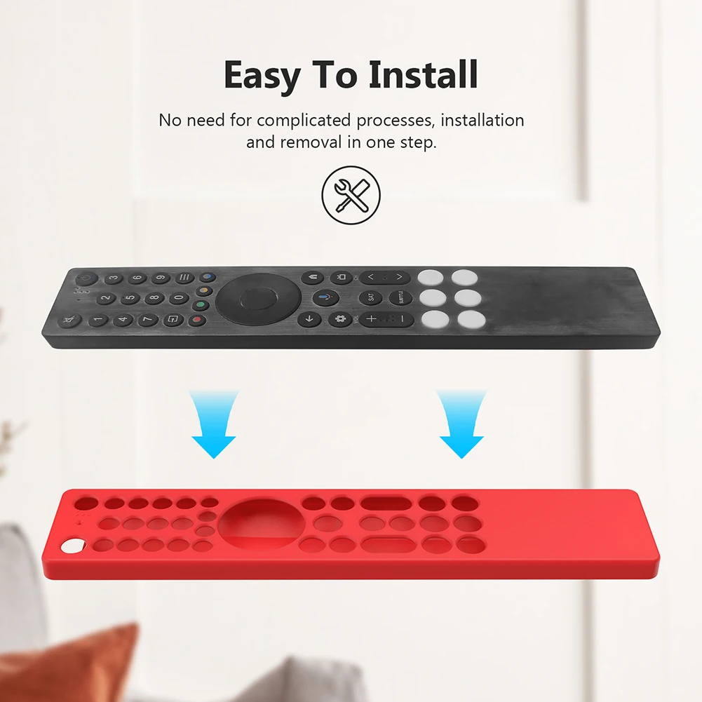 ل TCL RC833A سيليكون جراب لريموت السيارة مع الحبل الغطاء الواقي المضادة للانزلاق قطرة واقية غطاء RC لوازم التلفزيون أداة #4