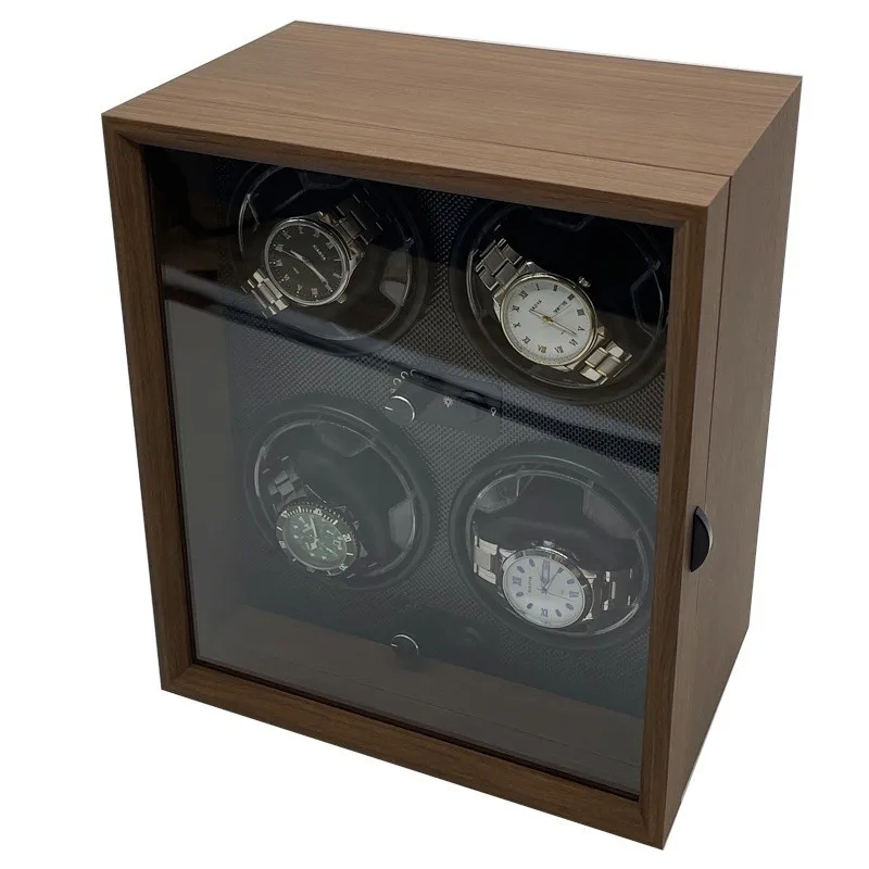 

Walnut wood 4-gauge electric mechanical watch, rocker winding device 4, gauge automatic winding box