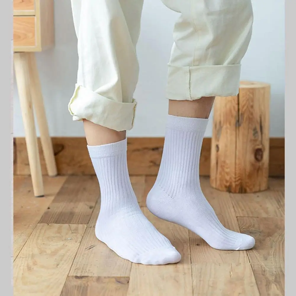 Calcetines de algodón transpirables para hombre, medias de vestir, simples, para las 4 estaciones