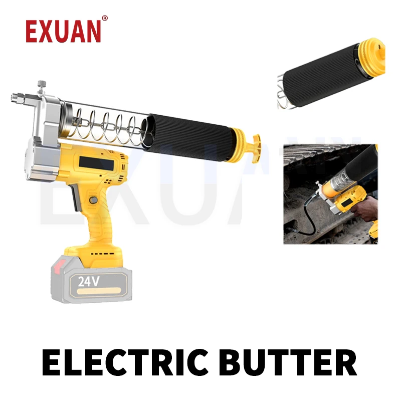 

24V Electric Grease Gun Oil Injector Fat Machine Cordless Electric Grease Gun Fully Automatic Butter Excavator Car Grease Gun