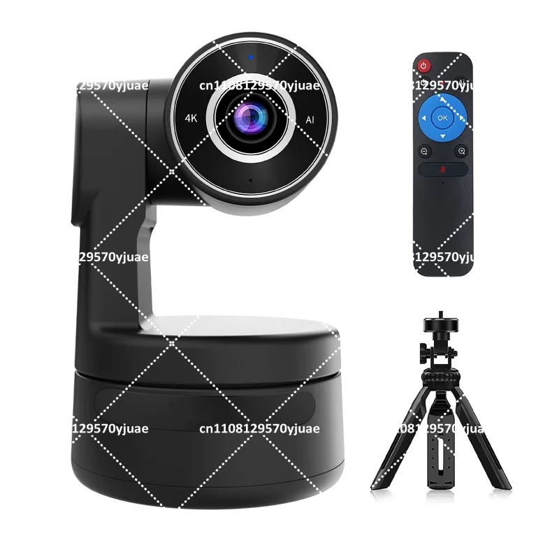 4K PTZ Webcam with 3X Digital Zoom Auto Focus Tracking for Online Meeting Video Streaming