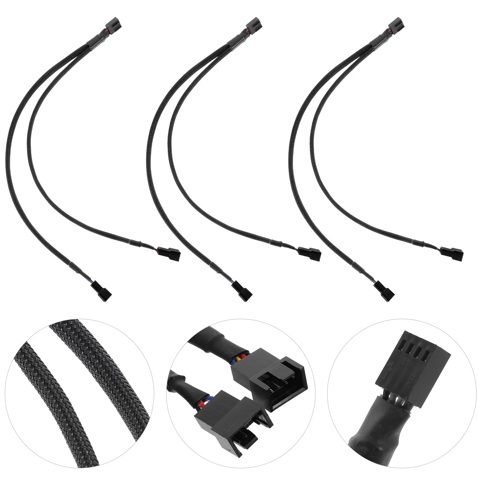 

3Pcs CPU Power Splitter Cables 4 Pin Cable Splitter Adapter Computer Main Board Connector for Internal Pc Hardware Setup