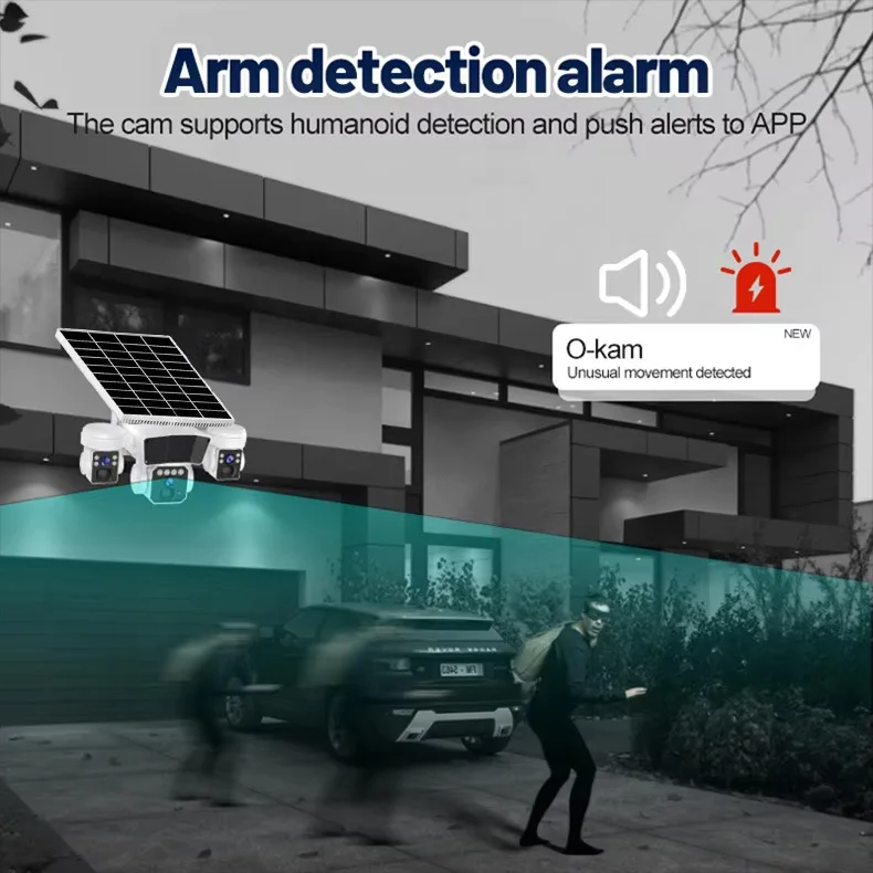 Oriteck O-KAM 6MP 4G الاتحاد الأوروبي كاميرا تعمل بالطاقة الشمسية IP كاميرا IP66 مقاوم للماء PIR كشف الحركة الأشعة تحت الحمراء للرؤية الليلية PTZ 4G كاميرا تعمل بالطاقة الشمسية #6