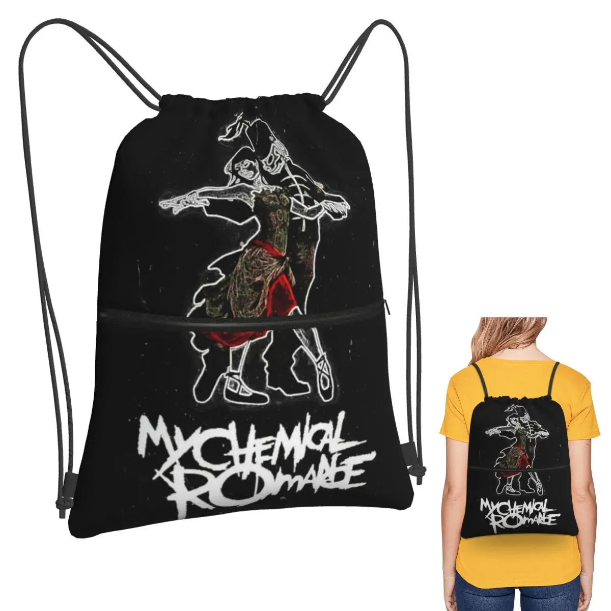 

My Chemical Romance Backpacks Fashion Drawstring Bags Sports Bag Book Bags for Man Woman School
