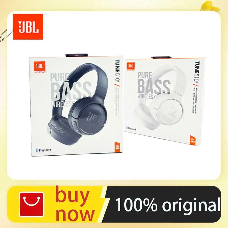 JBL Tune 510 BT Беспроводная Bluetooth-гарнитура Purebass Sound Быстрая зарядка для длительного срока службы батареи