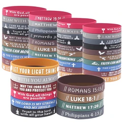 40Pcs Inspirational Bible Verse Silicone Bracelets Faith-Based Rubber Wristbands, Perfect Christian Gifts For Men, Women & Teens
