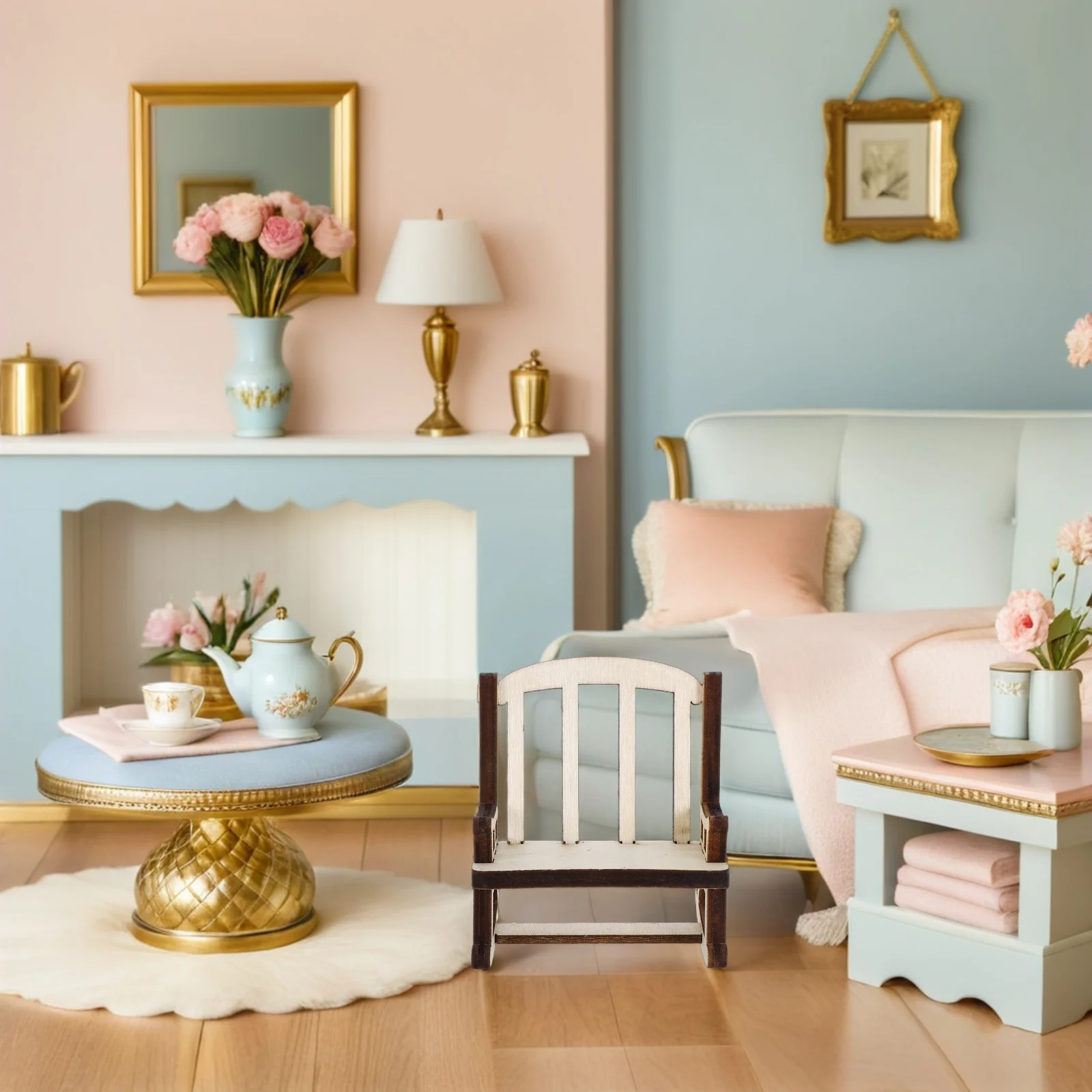 Sedia a Dondolo in Legno Artigianale, Finitura Rustica, Compatta per Arredo Casa e Ufficio, Idea Regalo Creativa