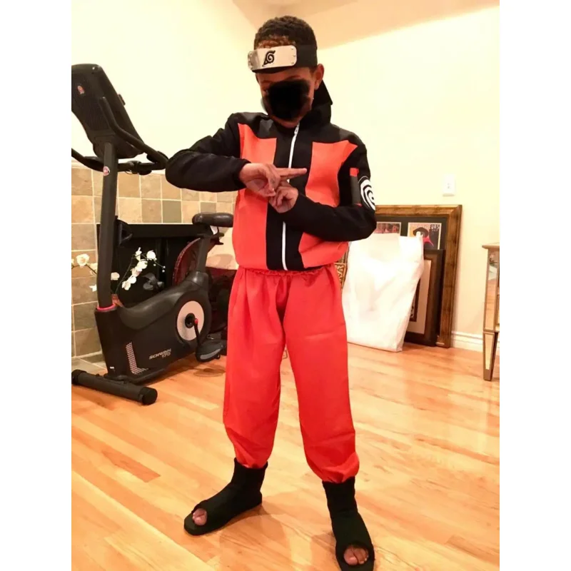 Uzumaki Cosplay Anime Costume Ninja Costume Boy Performance Costume Costume giapponese Costume da cartone animato Uzumaki Ninja Jacket Top Pa