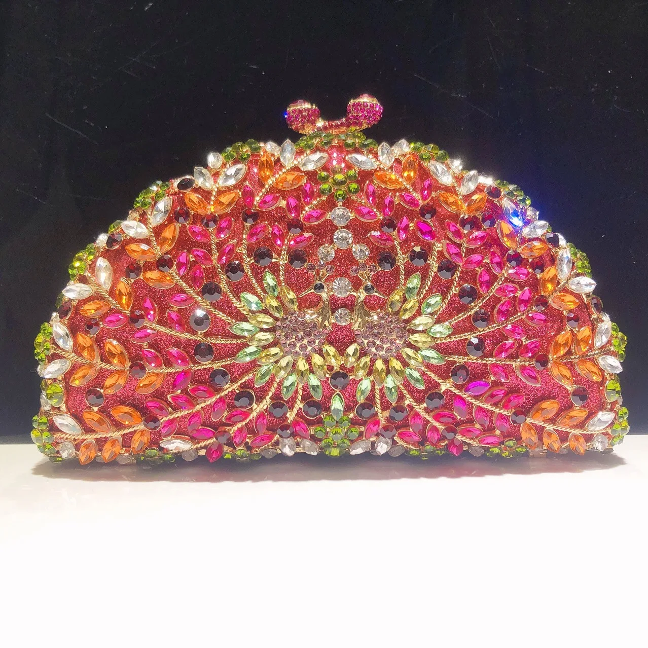 

WHTUOHENG Rhinestone Evening Clutch Purses Crystal Wedding Peacock Bridal Bags Luxury Diamond Party Prom Purses And Handbags