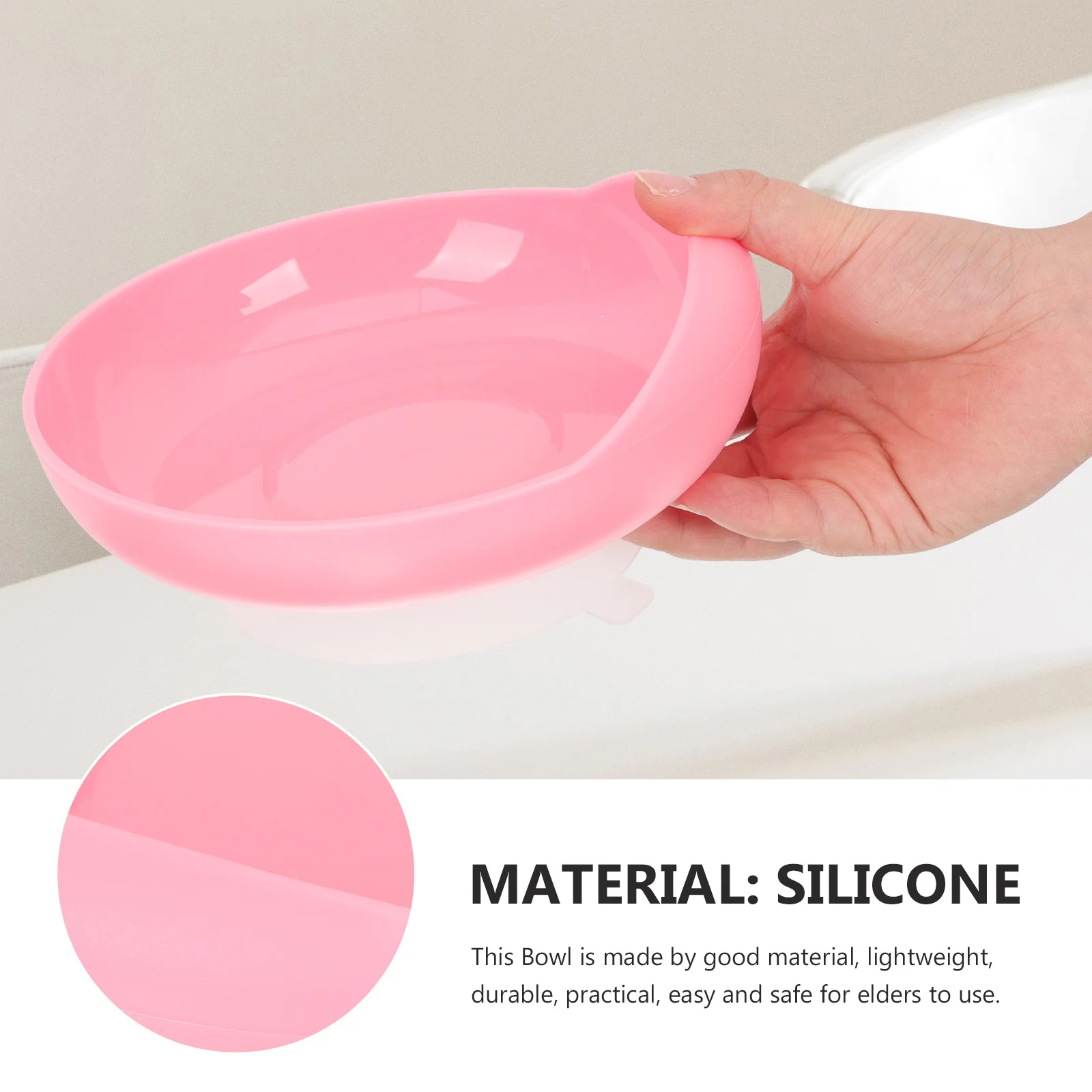 

Silicone Senior Dining Bowl Lightweight Durable Non-Skid Suction Cup Base Elderly Assisted Eating Bowl Adaptive Utensils