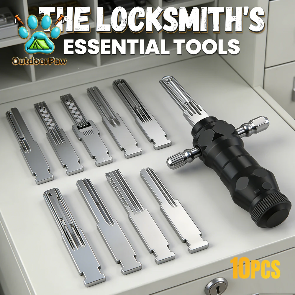 Multifunctional = Lock Pick Set T-Handle Locksmith Lock Opener for Home Cabinet & Door Locks Lock Decoder Tool