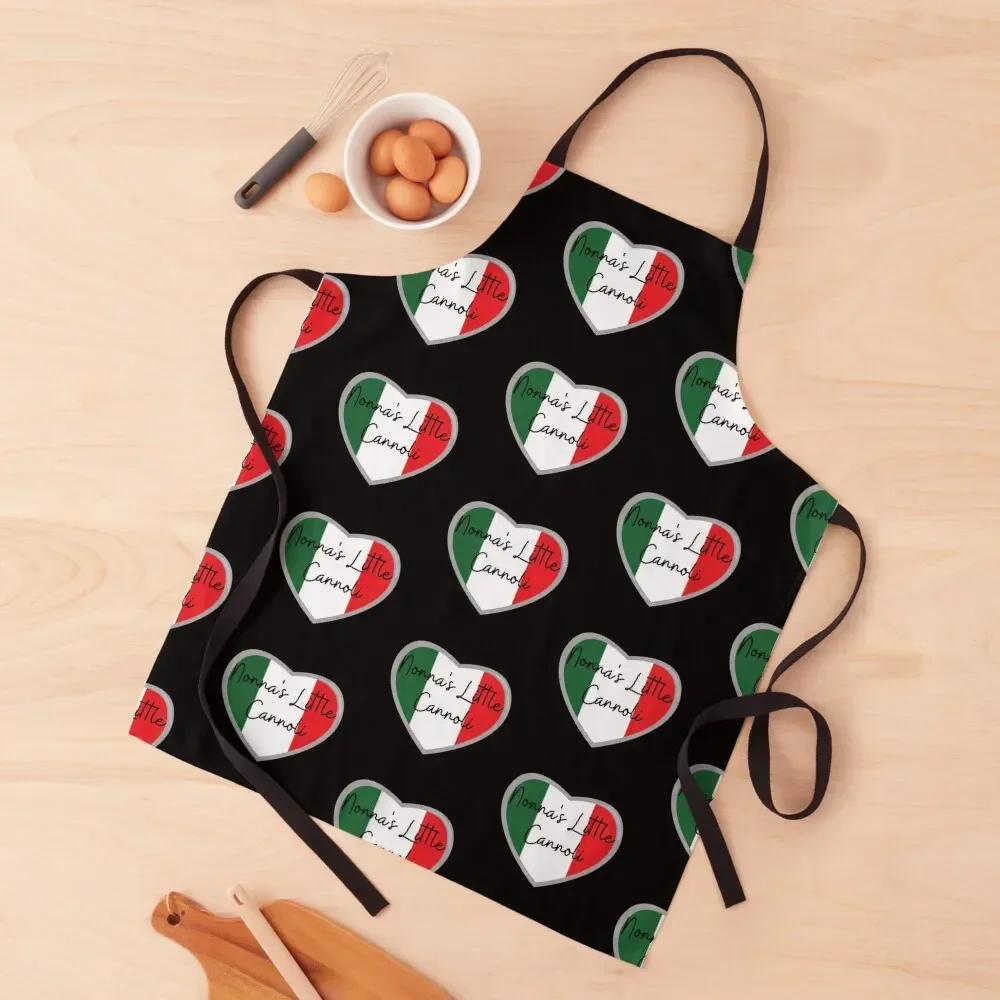 

Nonna's Little Cannoli Italian Flag Apron Trim Cloth men Apron