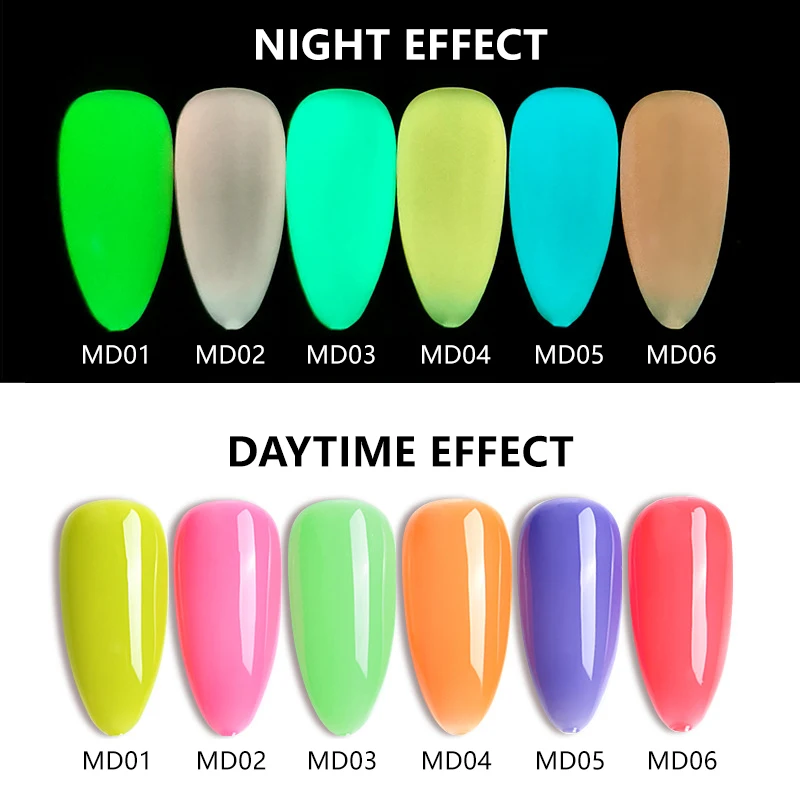 Top Coat luminoso da 15ml Glow In Gel scuro per accessori per Manicure fluorescenti per unghie Soak Off UV LED Nail Top Coat Gel vernice