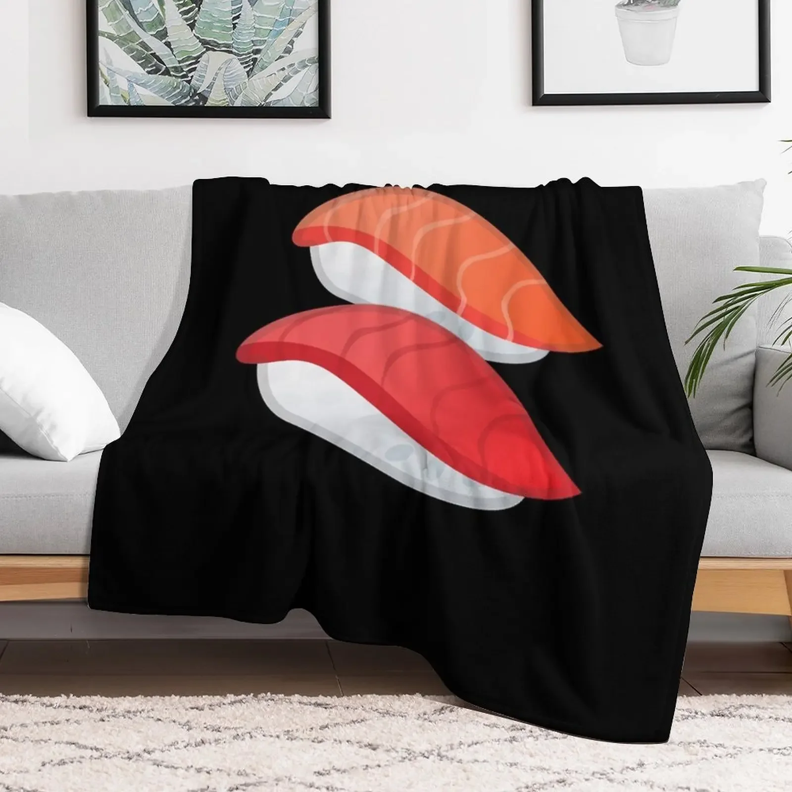 Sushi Sashimi Seafood Gift forSushi Lovers Throw Blanket Durable Warm Blanket for Daily Home Use