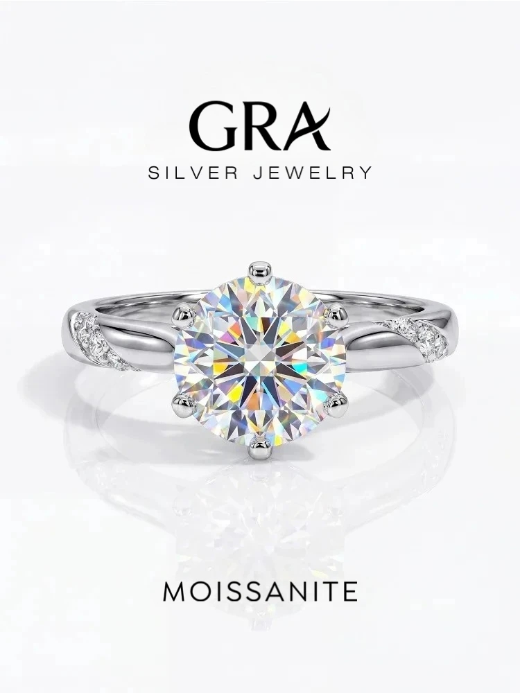 Handmade 1Ct Shiny Real Moissanite Diamond Ring for Woman Real 925 Sterling Silver Wedding Anniversary Gift Fine Jewelry