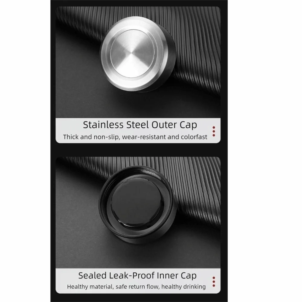 

1000ML Vacuum Flask Large Capacity Stainless Steel Insulated Water Bottle Leak Proof with Hanging Rope Travel Mugs Sports