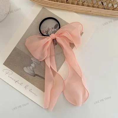 Cuerda para el cabello de encaje, bandas elásticas para el cabello a la moda de verano, pasador de Súper Hada, lazo de Organza, diadema serpentina para niñas, accesorios para el cabello